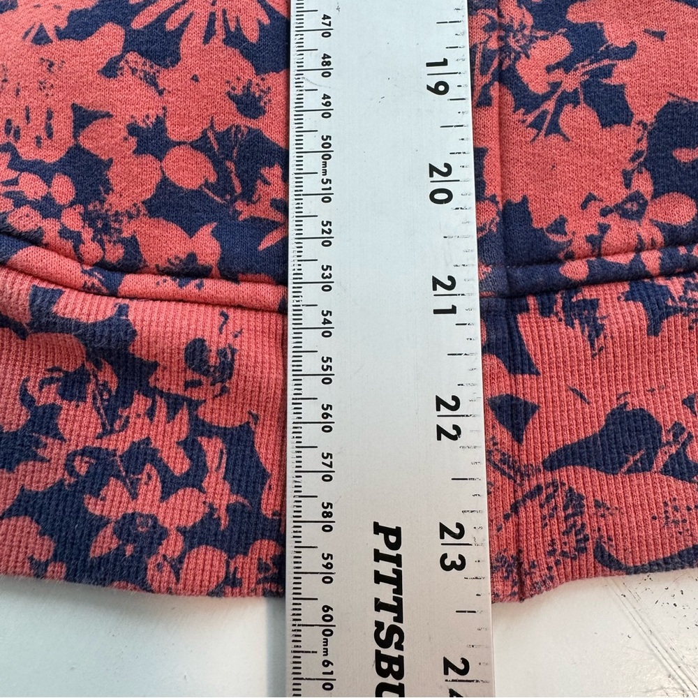 Lululemon Scuba Hoodie Size 8 Orange Blue Floral Print Zip-Up Cotton Blend - Picture 10 of 15